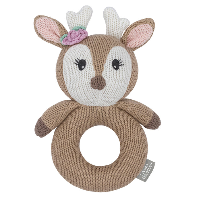 Knitted Rattle - Ava the Fawn