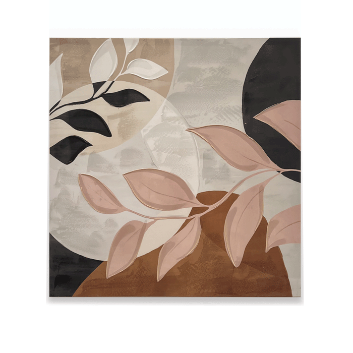 Canvas Art - Olive Leaf - Pink - The Furniture Store & The Bed Shop