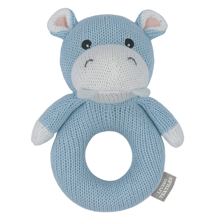 Knitted Rattle - Henry the Hippo