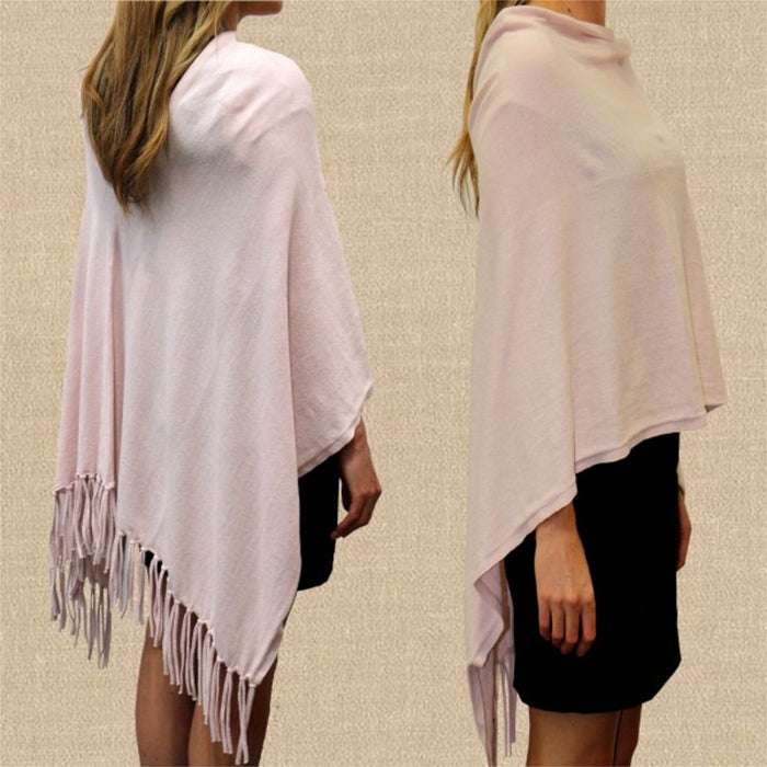 Cotton Fringed Poncho - The Furniture Store & The Bed Shop