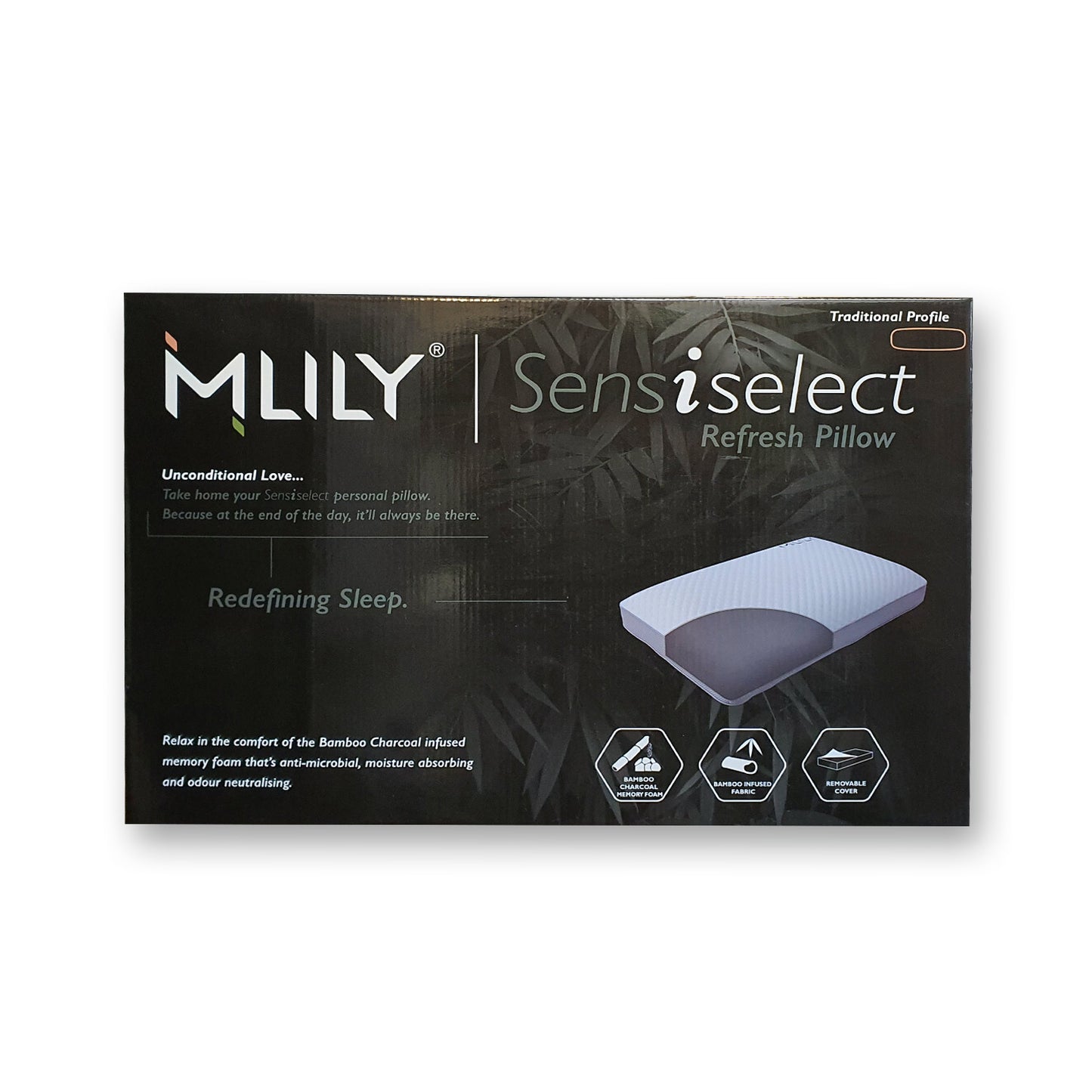 MLILY SensiSelect Bamboo Charcoal Infusion Memory Foam Pillow - The Furniture Store & The Bed Shop