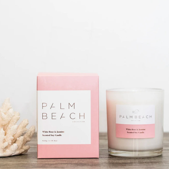 Palm Beach Candle - White Rose & Jasmine - The Furniture Store & The Bed Shop