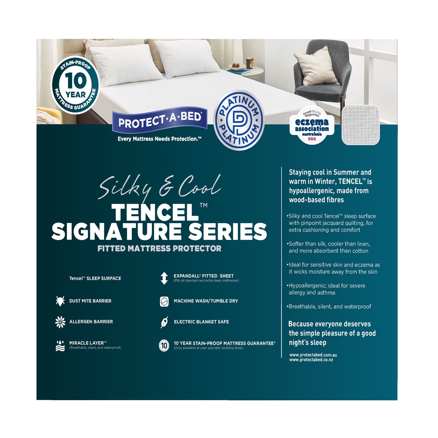 Protect A Bed Mattress Protector - Signature Tencel - The Furniture Store & The Bed Shop