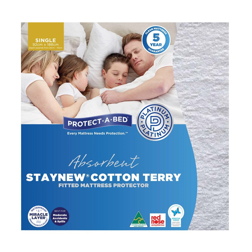 Protect A Bed Mattress Protector - StayNew Cotton Terry - The Furniture Store & The Bed Shop