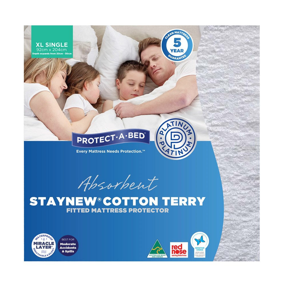 Protect A Bed Mattress Protector - StayNew Cotton Terry - The Furniture Store & The Bed Shop