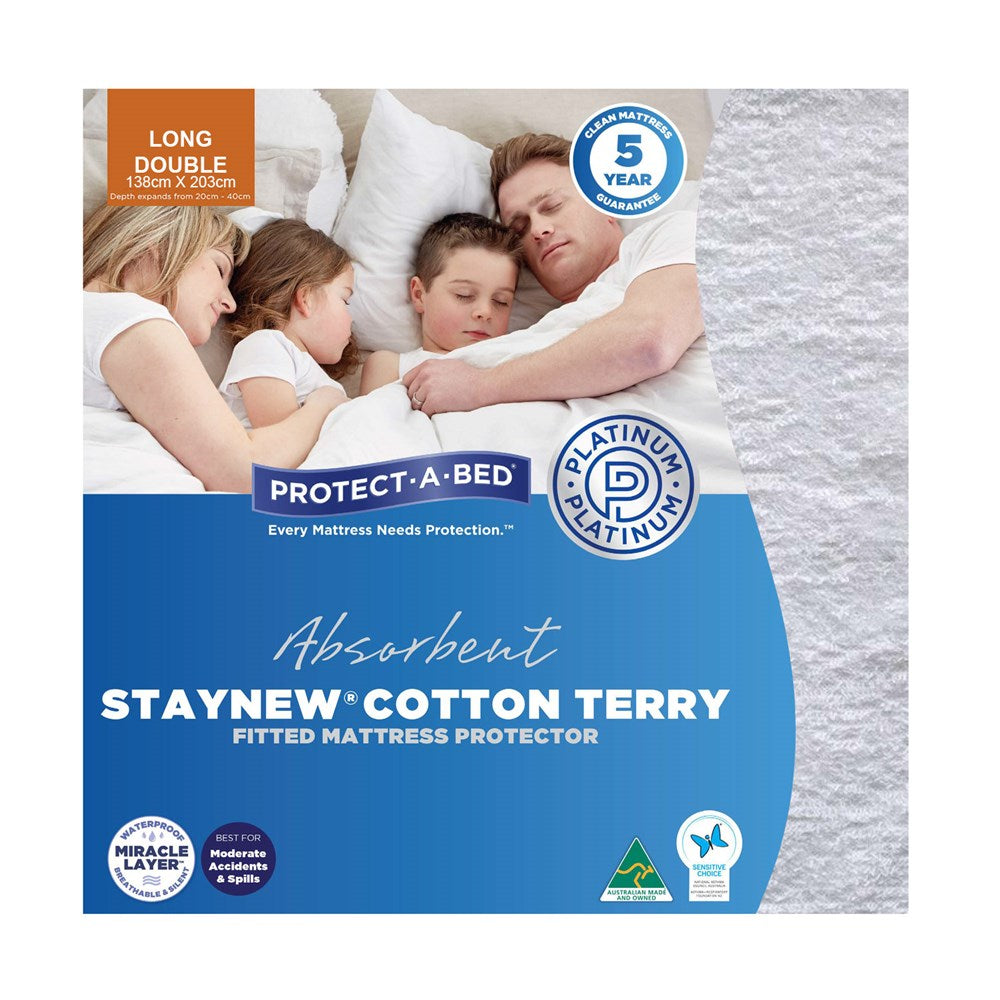 Protect A Bed Mattress Protector - StayNew Cotton Terry - The Furniture Store & The Bed Shop