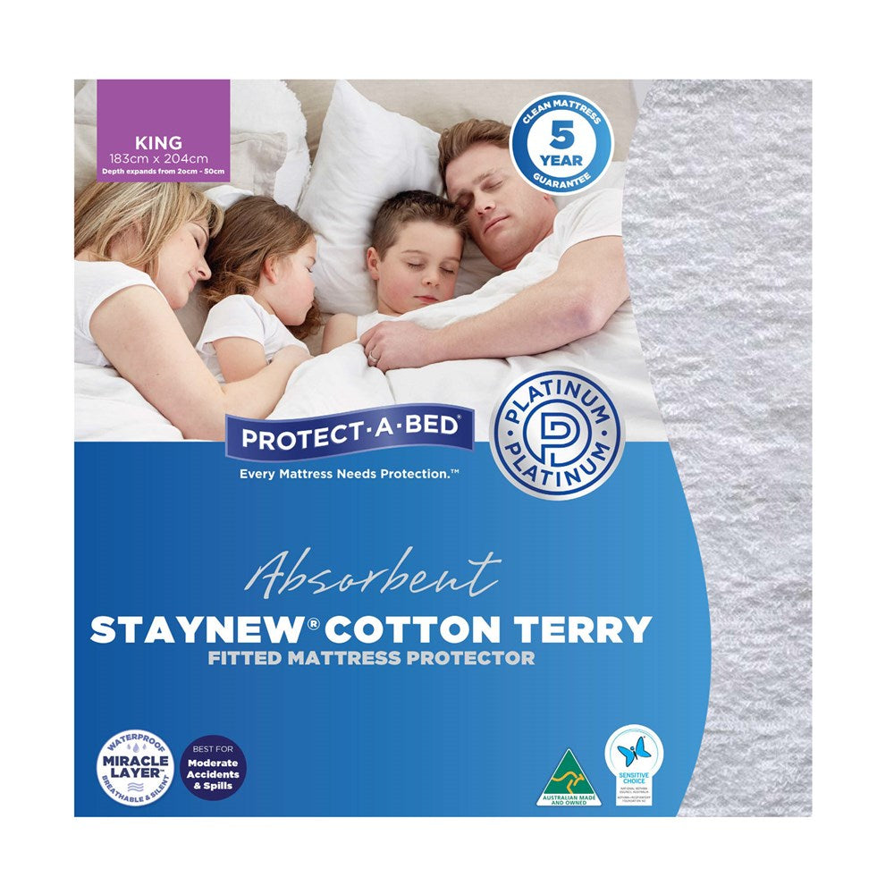 Protect A Bed Mattress Protector - StayNew Cotton Terry - The Furniture Store & The Bed Shop