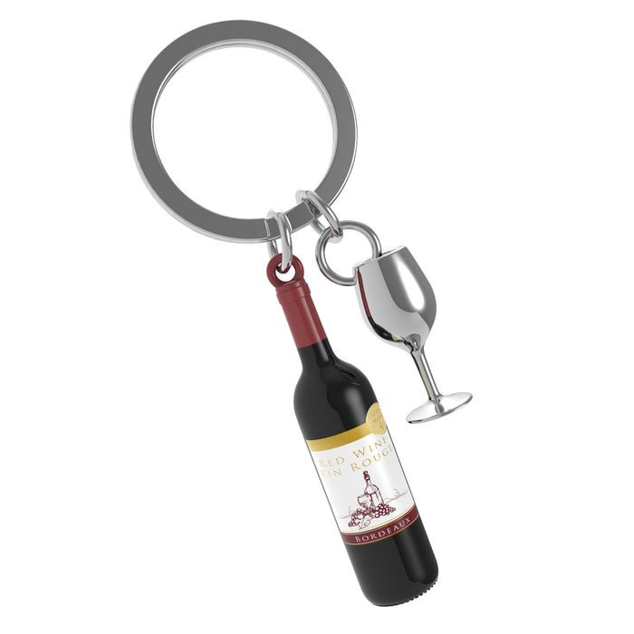 French Wine Bottle Keychain